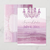 PixDezines kroonluchter+waterverf Aankondigingskaart (Voorkant / Achterkant)