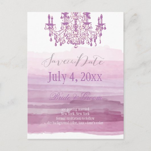 PixDezines kroonluchter+waterverf Aankondigingskaart (Voorkant)