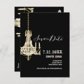 PixDezines kroonluchters/gouden trim/bewaar de dat Aankondigingskaart (Voorkant / Achterkant)