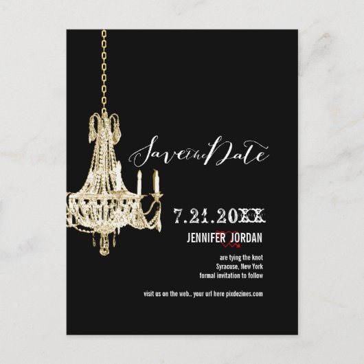 PixDezines kroonluchters/gouden trim/bewaar de dat Aankondigingskaart (Voorkant)