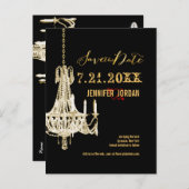 PixDezines kroonluchters/gouden trim/bewaar de dat Aankondigingskaart (Voorkant / Achterkant)