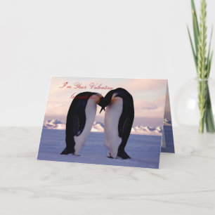 PixDezines Kus Emperor Penguin Valentijnse Feestdagen Kaart