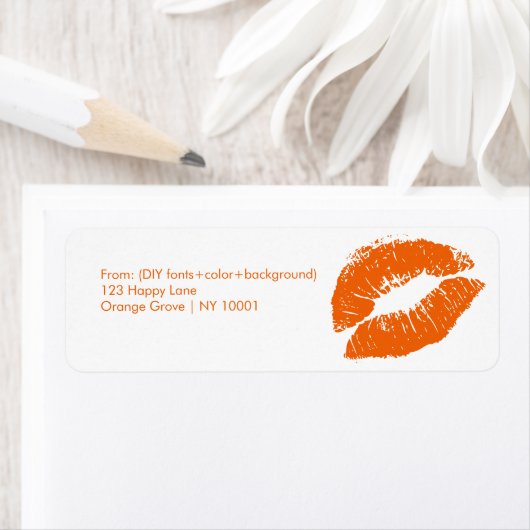 PixDezines kus/lippen/sinaasappel Etiket (Insitu)