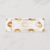 PixDezines kus met gouden lippen Mini Visitekaartje (Achterkant)