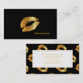 PixDezines kus met gouden lippen Visitekaartje (Voorkant / Achterkant)