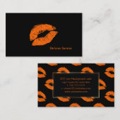 PixDezines kus oranje lippen Visitekaartje (Voorkant / Achterkant)