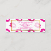 PixDezines kussen hete roze lippen Mini Visitekaartje (Achterkant)