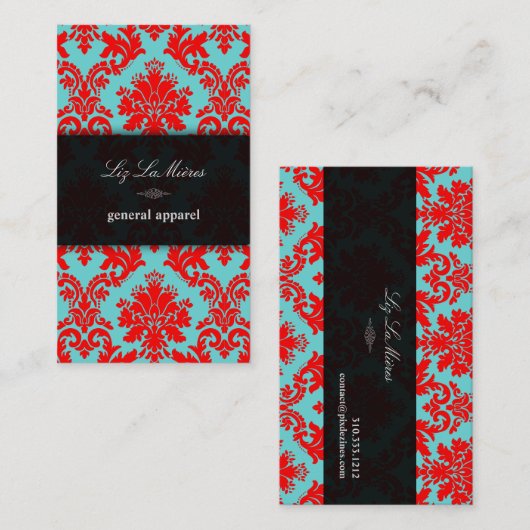 PixDezines la paloma Damask/DIY background Visitekaartje (Voorkant / Achterkant)