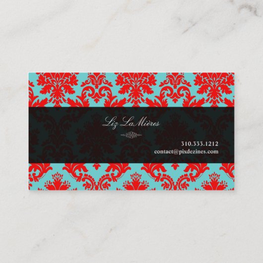 PixDezines la paloma Damask/DIY background Visitekaartje (Achterkant)