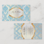 PixDezines  la paloma damask/hemelsblauw Visitekaartje (Voorkant / Achterkant)