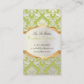 PixDezines  la paloma damask/matcha groen Visitekaartje (Achterkant)