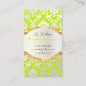 PixDezines  la paloma damask/neon green Visitekaartje (Achterkant)