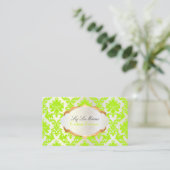 PixDezines  la paloma damask/neon green Visitekaartje (Staand voorkant)