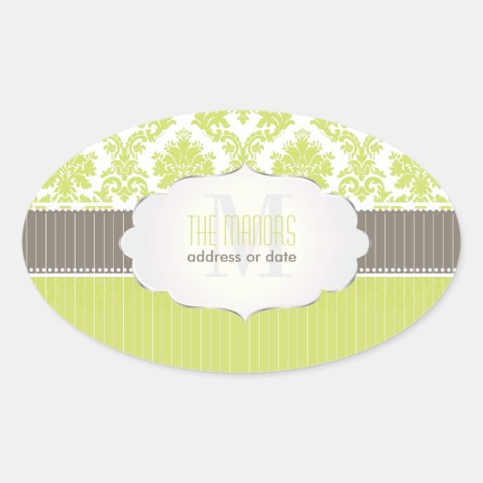 PixDezines la paloma damast/DIY kleur Ovale Sticker (Voorkant)