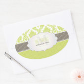 PixDezines la paloma damast/DIY kleur Ovale Sticker (Envelop)