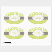 PixDezines la paloma damast/DIY kleur Ovale Sticker (Vel)