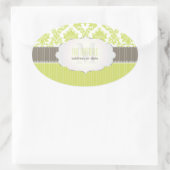 PixDezines la paloma damast/DIY kleur Ovale Sticker (Tas)