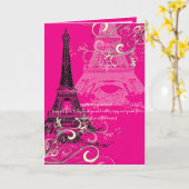 PixDezines LA TOUR EIFFEL/DIY BACKGROUND Kaart (Gele Bloem)