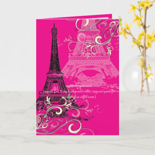 PixDezines LA TOUR EIFFEL/DIY BACKGROUND Kaart (Gele Bloem)