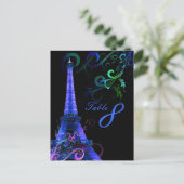 PixDezines la tour eiffel/paris Briefkaart (Staand voorkant)