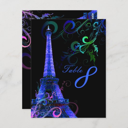 PixDezines la tour eiffel/paris Briefkaart (Voorkant / Achterkant)