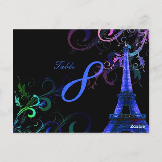 PixDezines la tour eiffel/paris Briefkaart (Achterkant)