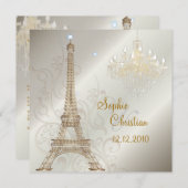 PixDezines LA TOUR EIFFEL/PARIS/CRYSTAL CHANDELIER Kaart (Voorkant / Achterkant)