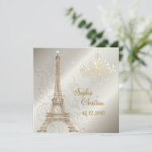 PixDezines LA TOUR EIFFEL/PARIS/CRYSTAL CHANDELIER Kaart (Staand voorkant)