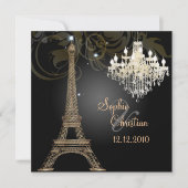 PixDezines LA TOUR EIFFEL/PARIS/CRYSTAL CHANDELIER Kaart (Voorkant)