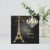 PixDezines la tour eiffel/paris Kaart (Staand voorkant)