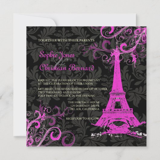 PixDezines la tour eiffel/paris Kaart (Achterkant)