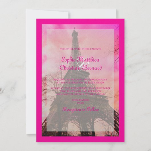 PixDezines la tour eiffel/paris Kaart (Achterkant)