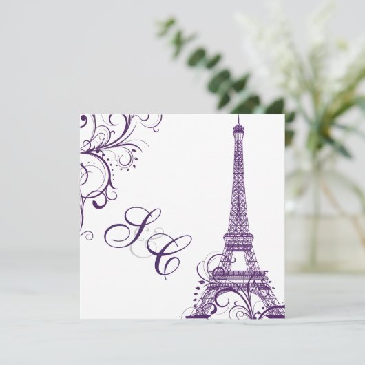 PixDezines la tour eiffel/paris Kaart (Staand voorkant)