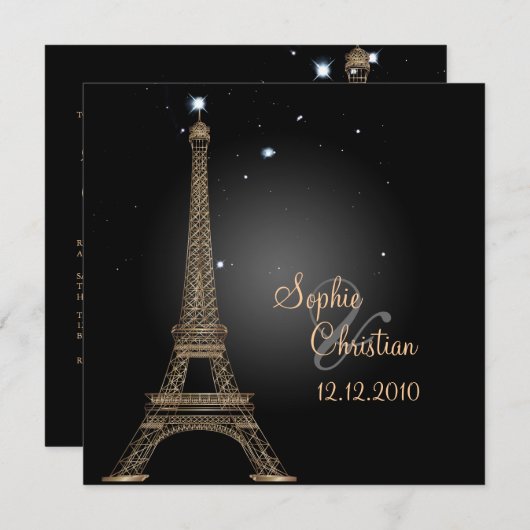 PixDezines la tour eiffel/paris Kaart (Voorkant / Achterkant)