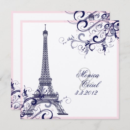 PixDezines la tour eiffel/paris Kaart (Voorkant / Achterkant)