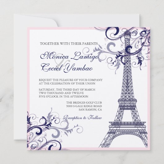 PixDezines la tour eiffel/paris Kaart (Achterkant)