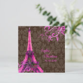 PixDezines la tour eiffel/paris Kaart (Staand voorkant)