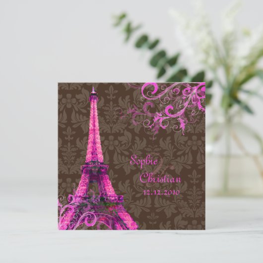 PixDezines la tour eiffel/paris Kaart (Staand voorkant)