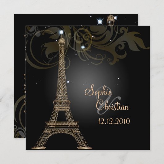 PixDezines la tour eiffel/paris Kaart (Voorkant / Achterkant)