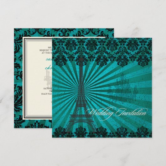 PixDezines la tour eiffel/paris Kaart (Voorkant / Achterkant)