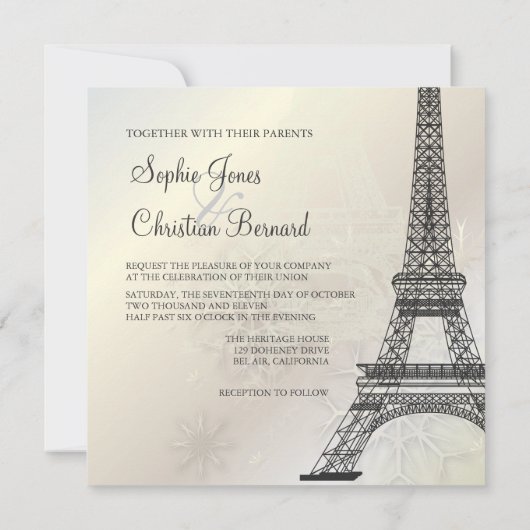 PixDezines la tour eiffel/paris Kaart (Achterkant)