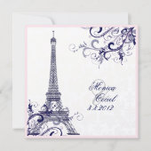 PixDezines la tour eiffel/paris/METALLIC SILVER Kaart (Voorkant)