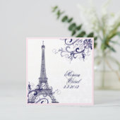 PixDezines la tour eiffel/paris/METALLIC SILVER Kaart (Staand voorkant)