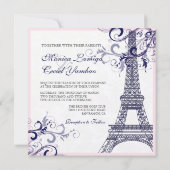 PixDezines la tour eiffel/paris/METALLIC SILVER Kaart (Achterkant)