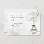 PixDezines la tour eiffel/paris RSVP Kaartje (Achterkant)