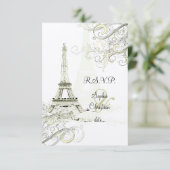 PixDezines la tour eiffel/paris RSVP Kaartje (Staand voorkant)