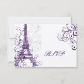 PixDezines la tour eiffel/paris RSVP Kaartje (Voorkant)