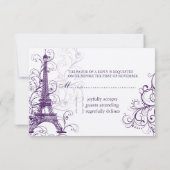 PixDezines la tour eiffel/paris RSVP Kaartje (Achterkant)