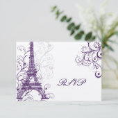 PixDezines la tour eiffel/paris RSVP Kaartje (Staand voorkant)