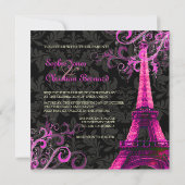 PixDezines LA TOUR EIFFEL/PINK/DIY COLOR Kaart (Achterkant)